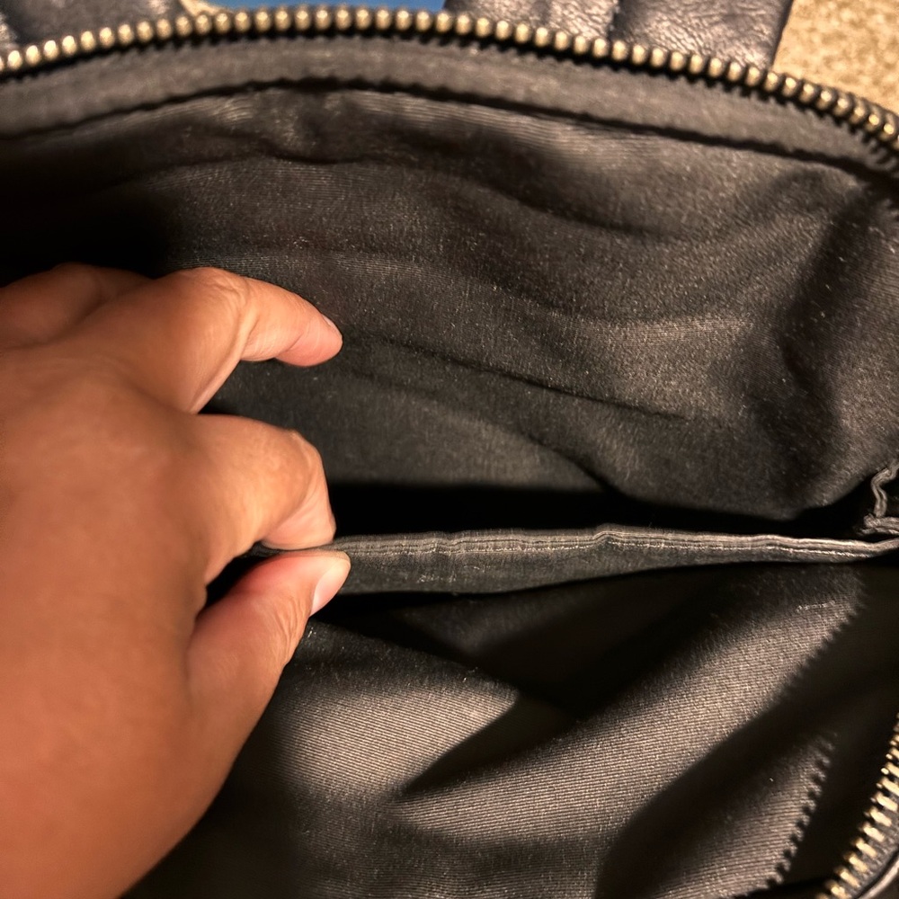 Coach Men’s Signature Canvas Backpack with Black and Blue Leather Accents - Picture 5 of 6